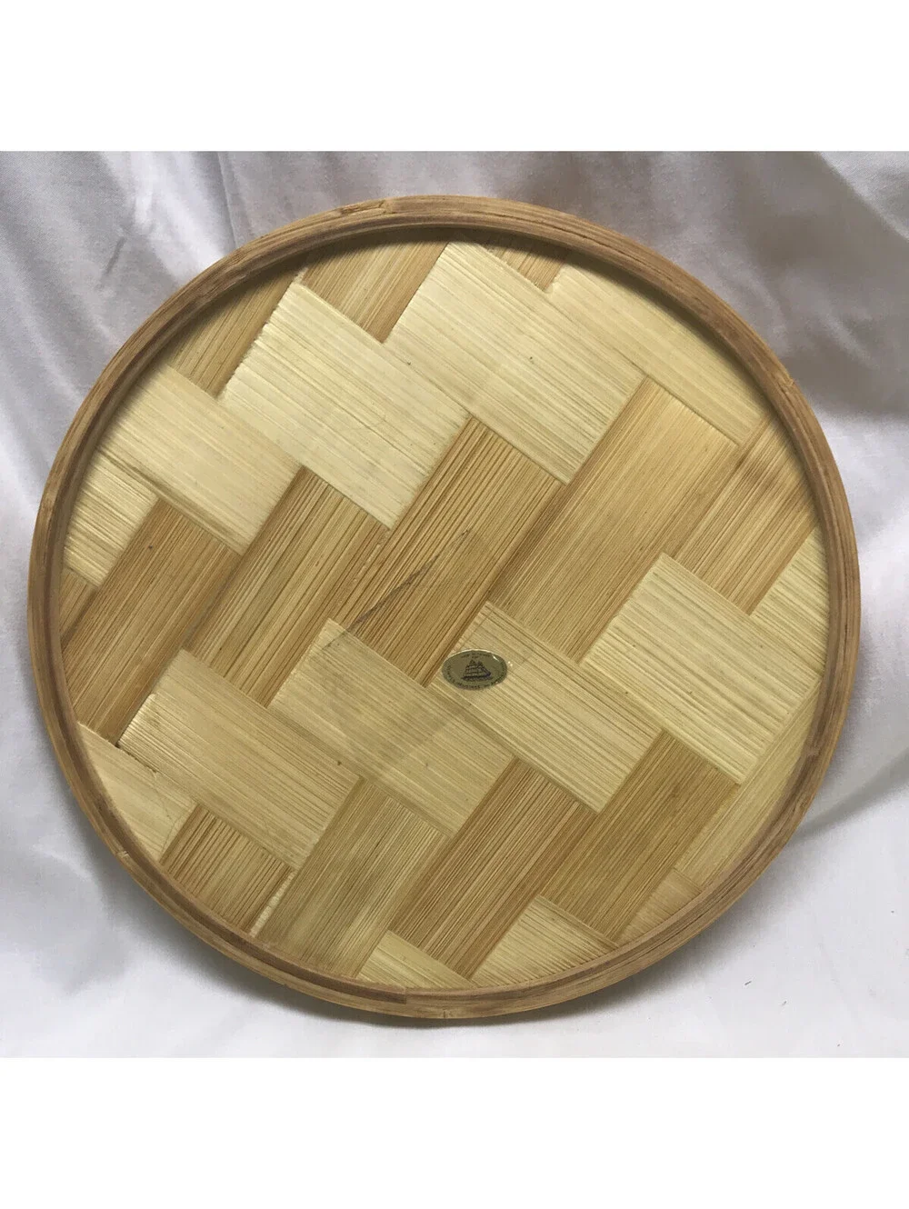 Vtg Bamboo Flowers Tray And Coasters 7 Pc Set Floral Tiki Bar Serving Platter